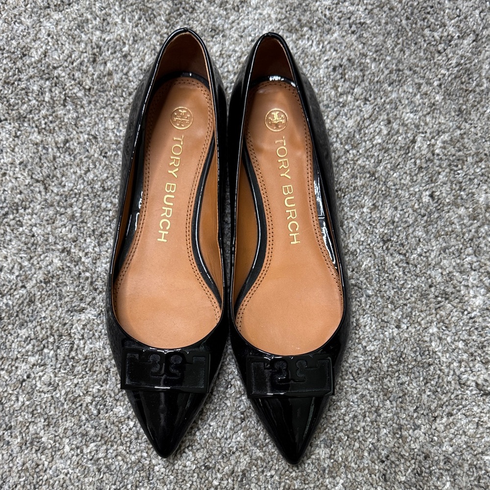 Tory Burch Black Patent Leather Flats
